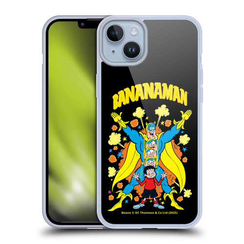 Beano Bananaman Graphics Characters Soft Gel Case for Apple iPhone 14 Plus & MagSafe