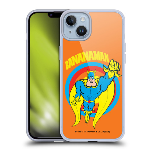Beano Bananaman Graphics Fly Soft Gel Case for Apple iPhone 14 Plus & MagSafe