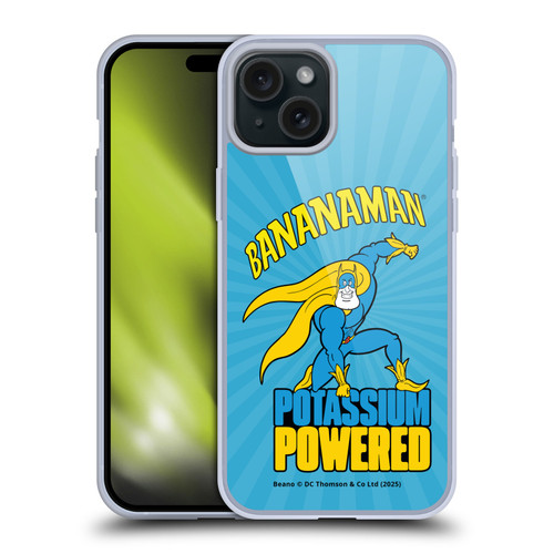 Beano Bananaman Graphics Potassium Powered Soft Gel Case for Apple iPhone 15 Plus & MagSafe
