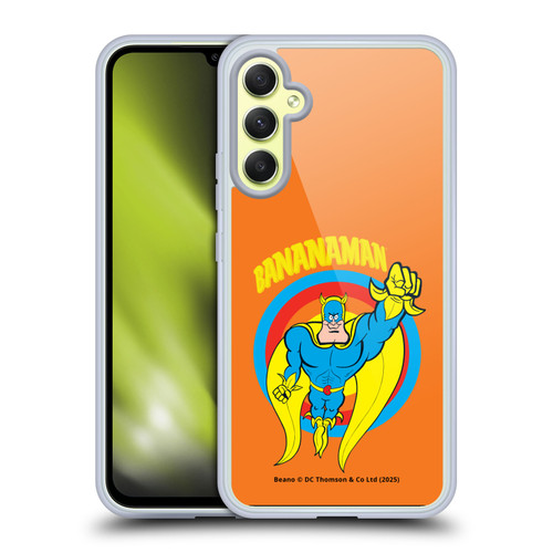Beano Bananaman Graphics Fly Soft Gel Case for Samsung Galaxy A34 5G