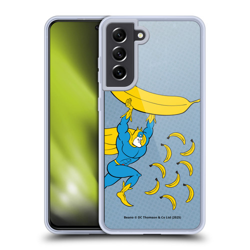 Beano Bananaman Graphics Banana Soft Gel Case for Samsung Galaxy S21 FE 5G & MagSafe