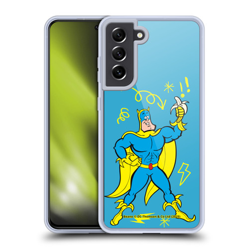 Beano Bananaman Graphics Blue Soft Gel Case for Samsung Galaxy S21 FE 5G & MagSafe