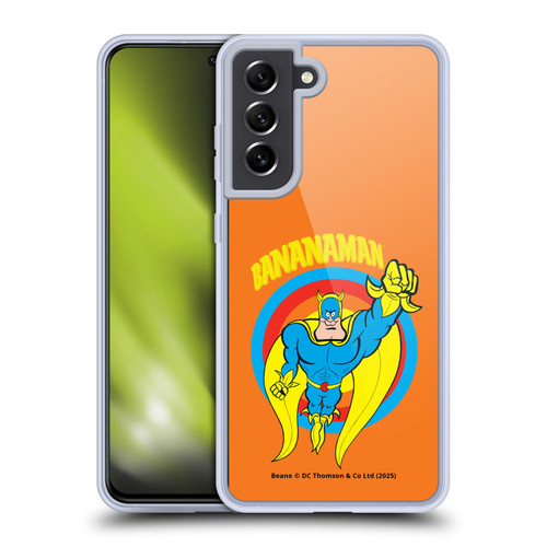Beano Bananaman Graphics Fly Soft Gel Case for Samsung Galaxy S21 FE 5G & MagSafe