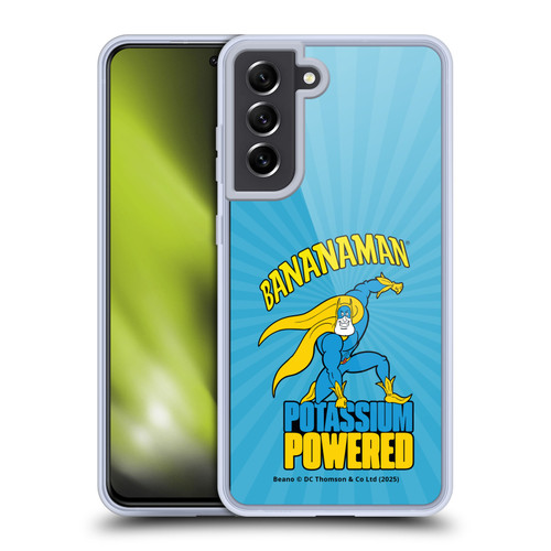 Beano Bananaman Graphics Potassium Powered Soft Gel Case for Samsung Galaxy S21 FE 5G & MagSafe