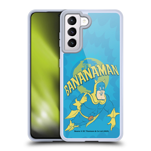 Beano Bananaman Graphics World Soft Gel Case for Samsung Galaxy S21 5G & MagSafe