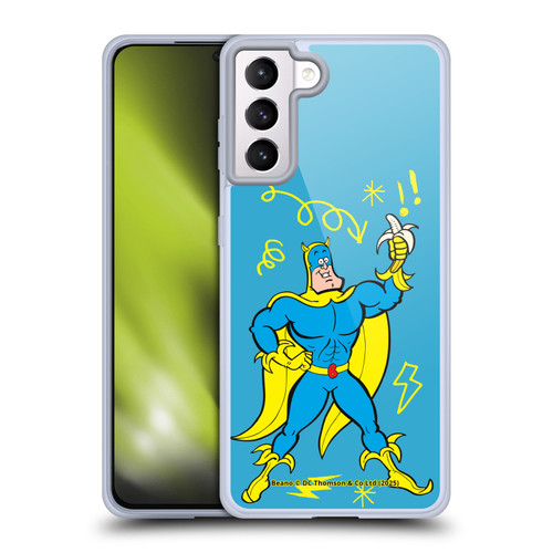 Beano Bananaman Graphics Blue Soft Gel Case for Samsung Galaxy S21+ 5G & MagSafe