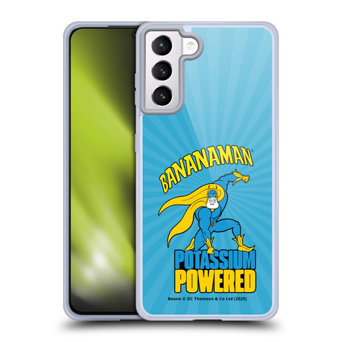Beano Bananaman Graphics Potassium Powered Soft Gel Case for Samsung Galaxy S21+ 5G & MagSafe