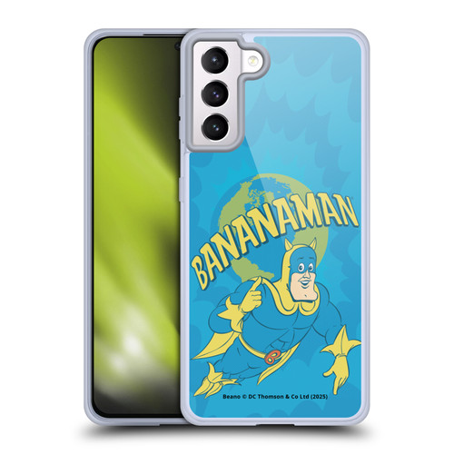 Beano Bananaman Graphics World Soft Gel Case for Samsung Galaxy S21+ 5G & MagSafe
