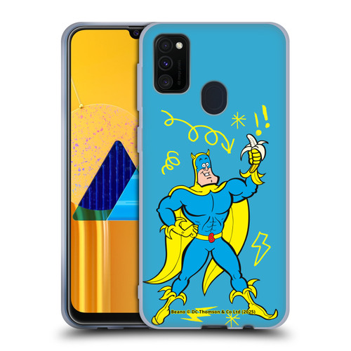 Beano Bananaman Graphics Blue Soft Gel Case for Samsung Galaxy M30s (2019)/M21 (2020)