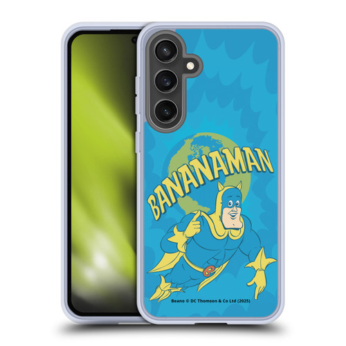 Beano Bananaman Graphics World Soft Gel Case for Samsung Galaxy S24 FE & MagSafe