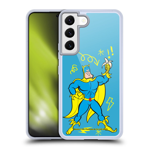 Beano Bananaman Graphics Blue Soft Gel Case for Samsung Galaxy S22 5G & MagSafe