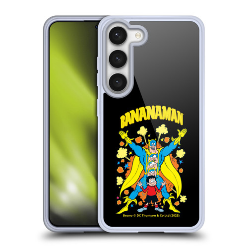 Beano Bananaman Graphics Characters Soft Gel Case for Samsung Galaxy S23 5G & MagSafe