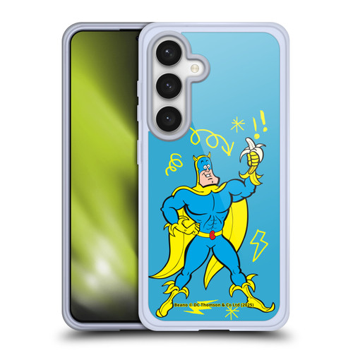 Beano Bananaman Graphics Blue Soft Gel Case for Samsung Galaxy S24 5G & MagSafe