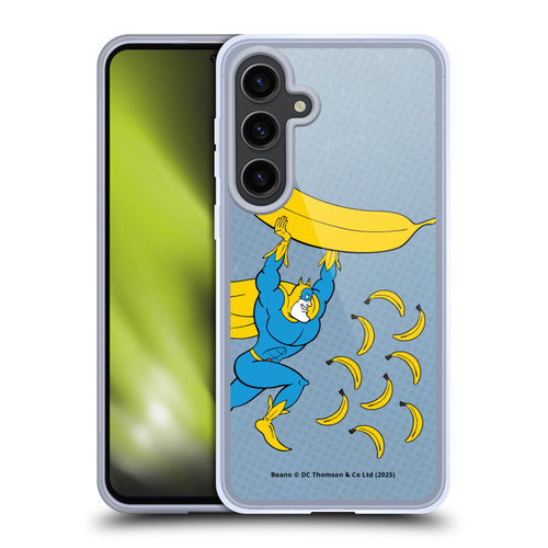 Beano Bananaman Graphics Banana Soft Gel Case for Samsung Galaxy S24+ 5G & MagSafe