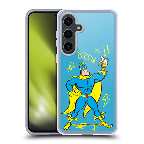 Beano Bananaman Graphics Blue Soft Gel Case for Samsung Galaxy S24+ 5G & MagSafe