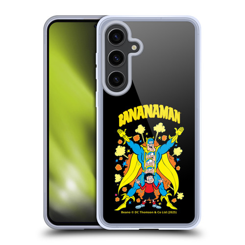 Beano Bananaman Graphics Characters Soft Gel Case for Samsung Galaxy S24+ 5G & MagSafe