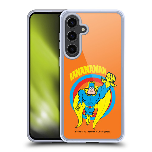 Beano Bananaman Graphics Fly Soft Gel Case for Samsung Galaxy S24+ 5G & MagSafe
