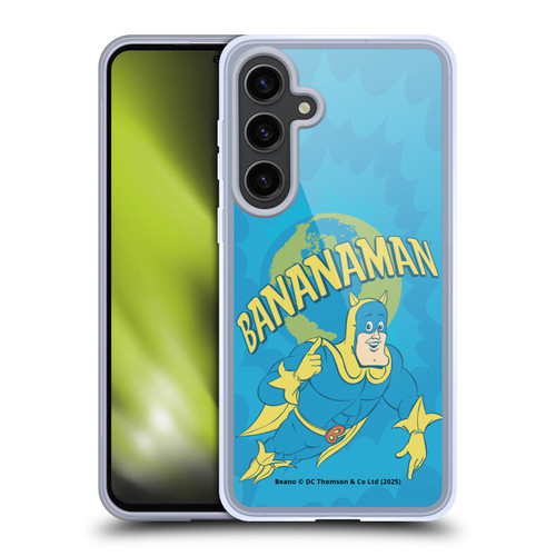 Beano Bananaman Graphics World Soft Gel Case for Samsung Galaxy S24+ 5G & MagSafe