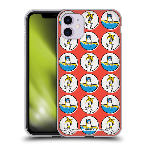 Beano Bananaman Patterns Red Circles Soft Gel Case for Apple iPhone 11