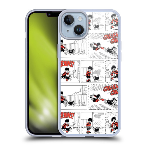 Beano Bananaman Patterns Dennis Gnasher Soft Gel Case for Apple iPhone 14 Plus & MagSafe