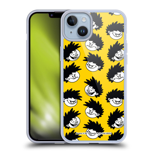 Beano Bananaman Patterns Dennis Head Soft Gel Case for Apple iPhone 14 Plus & MagSafe