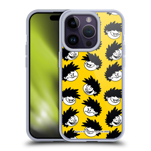 Beano Bananaman Patterns Dennis Head Soft Gel Case for Apple iPhone 14 Pro & MagSafe