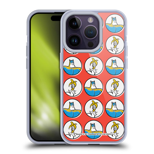 Beano Bananaman Patterns Red Circles Soft Gel Case for Apple iPhone 14 Pro & MagSafe