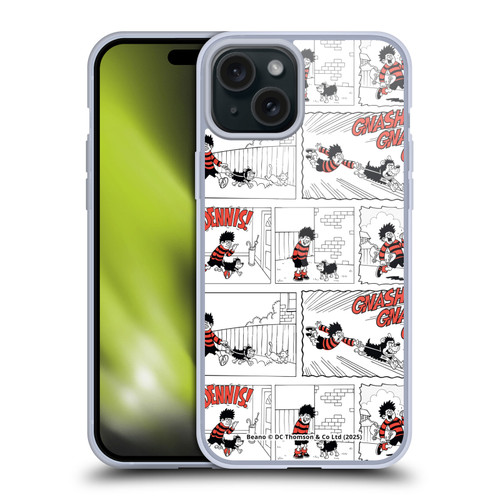 Beano Bananaman Patterns Dennis Gnasher Soft Gel Case for Apple iPhone 15 Plus & MagSafe