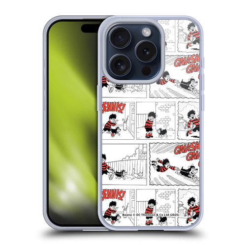 Beano Bananaman Patterns Dennis Gnasher Soft Gel Case for Apple iPhone 15 Pro & MagSafe