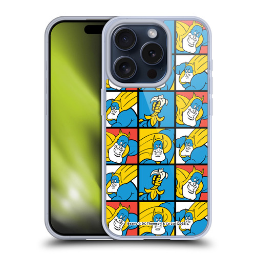 Beano Bananaman Patterns Squares Soft Gel Case for Apple iPhone 15 Pro & MagSafe