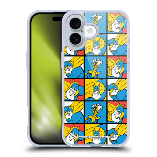 Beano Bananaman Patterns Squares Soft Gel Case for Apple iPhone 16 & MagSafe