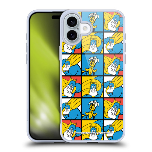 Beano Bananaman Patterns Squares Soft Gel Case for Apple iPhone 16 Plus & MagSafe