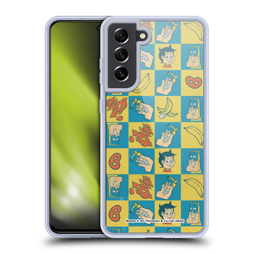 Beano Bananaman Patterns Classic Soft Gel Case for Samsung Galaxy S21 FE 5G & MagSafe