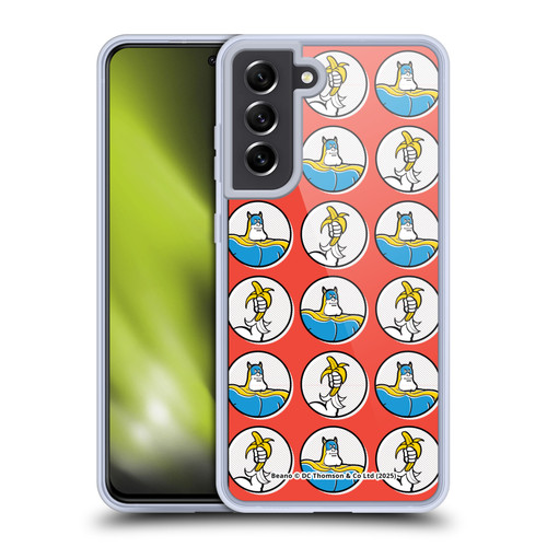 Beano Bananaman Patterns Red Circles Soft Gel Case for Samsung Galaxy S21 FE 5G & MagSafe
