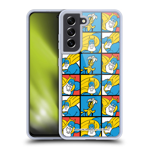 Beano Bananaman Patterns Squares Soft Gel Case for Samsung Galaxy S21 FE 5G & MagSafe