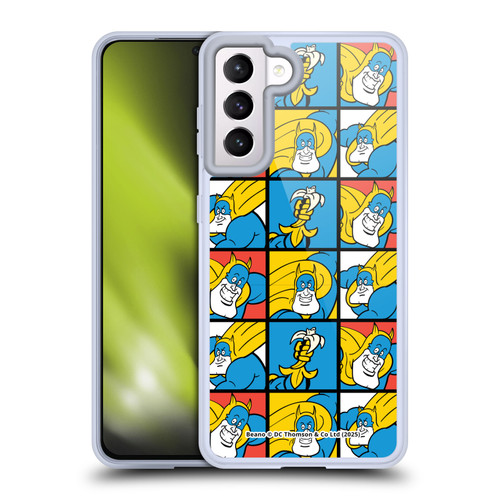 Beano Bananaman Patterns Squares Soft Gel Case for Samsung Galaxy S21 5G & MagSafe