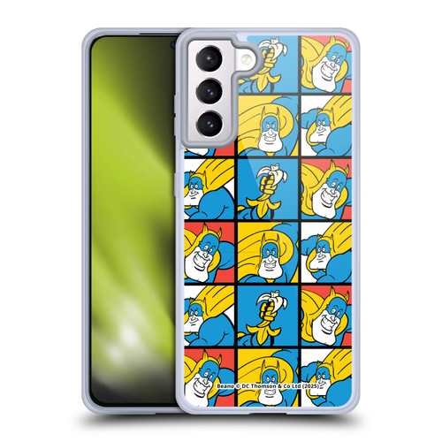 Beano Bananaman Patterns Squares Soft Gel Case for Samsung Galaxy S21+ 5G & MagSafe