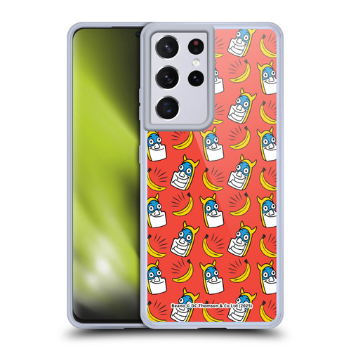 Beano Bananaman Patterns Head Soft Gel Case for Samsung Galaxy S21 Ultra 5G & MagSafe