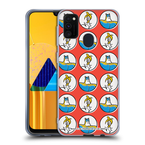 Beano Bananaman Patterns Red Circles Soft Gel Case for Samsung Galaxy M30s (2019)/M21 (2020)
