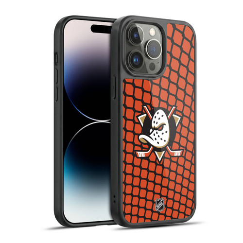 NHL Anaheim Ducks Net Pattern Gel Armour Case For Apple iPhone 14 Pro Max