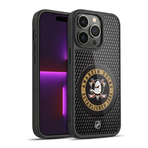 NHL Anaheim Ducks Puck Texture Gel Armour Case For Apple iPhone 14 Pro