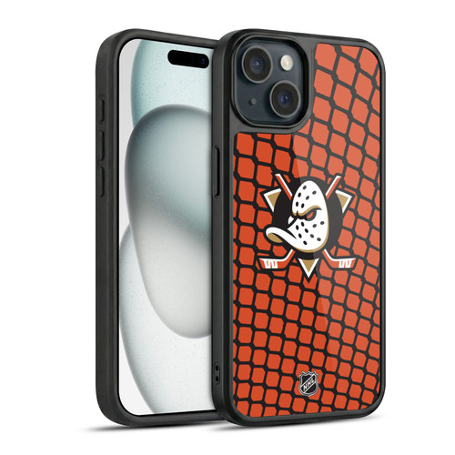 NHL Anaheim Ducks Net Pattern Gel Armour Case For Apple iPhone 15