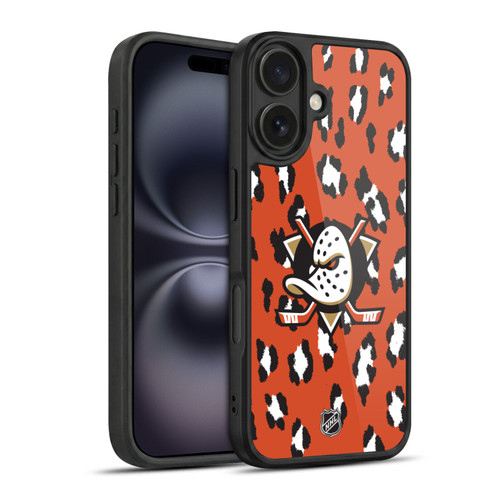 NHL Anaheim Ducks Leopard Pattern Gel Armour Case For Apple iPhone 16