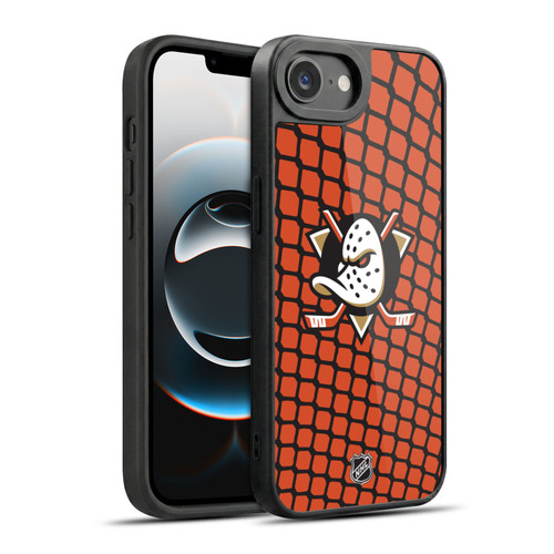 NHL Anaheim Ducks Net Pattern Gel Armour Case For Apple iPhone 16e / Apple iPhone 17e