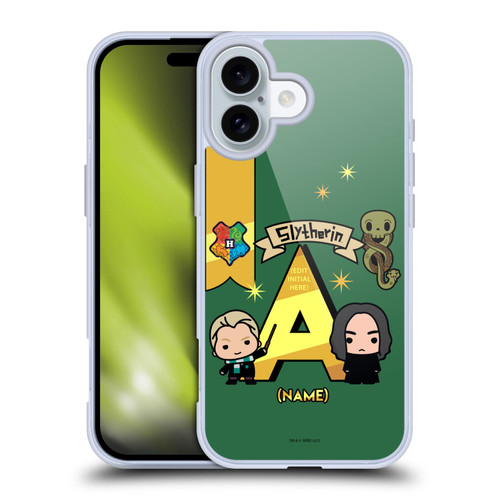 Custom Customised Personalised Harry Potter Deathly Hallows L Name Slytherin Soft Gel Case for Apple iPhone 16