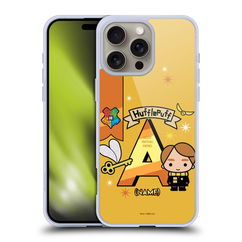 Custom Customised Personalised Harry Potter Deathly Hallows L Name Hufflepuff Soft Gel Case for Apple iPhone 16 Pro Max