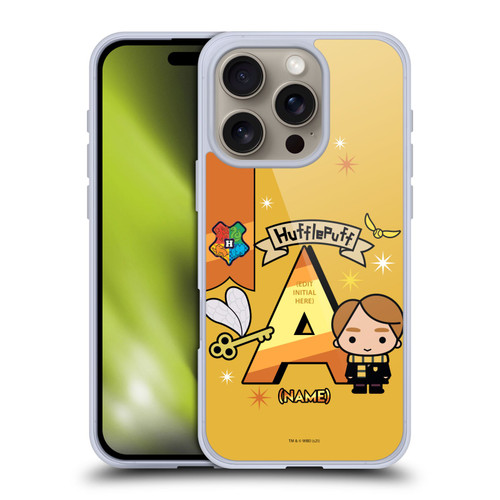 Custom Customised Personalised Harry Potter Deathly Hallows L Name Hufflepuff Soft Gel Case for Apple iPhone 16 Pro