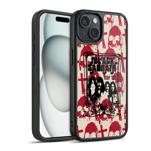 Black Sabbath Key Art Skull Cross World Tour Gel Armour Case For Apple iPhone 15