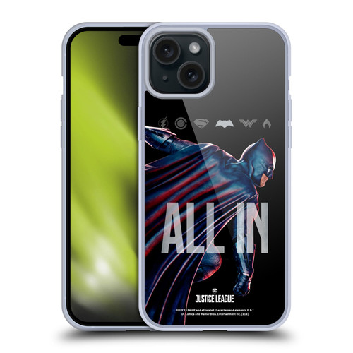 Justice League Movie Posters Batman Soft Gel Case for Apple iPhone 15 Plus & MagSafe