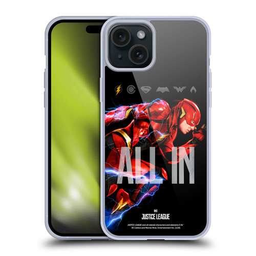 Justice League Movie Posters The Flash Soft Gel Case for Apple iPhone 15 Plus & MagSafe